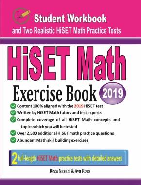 HiSET Math Exercise Book: Student Workbook and Two Realistic HiSET Math Tests