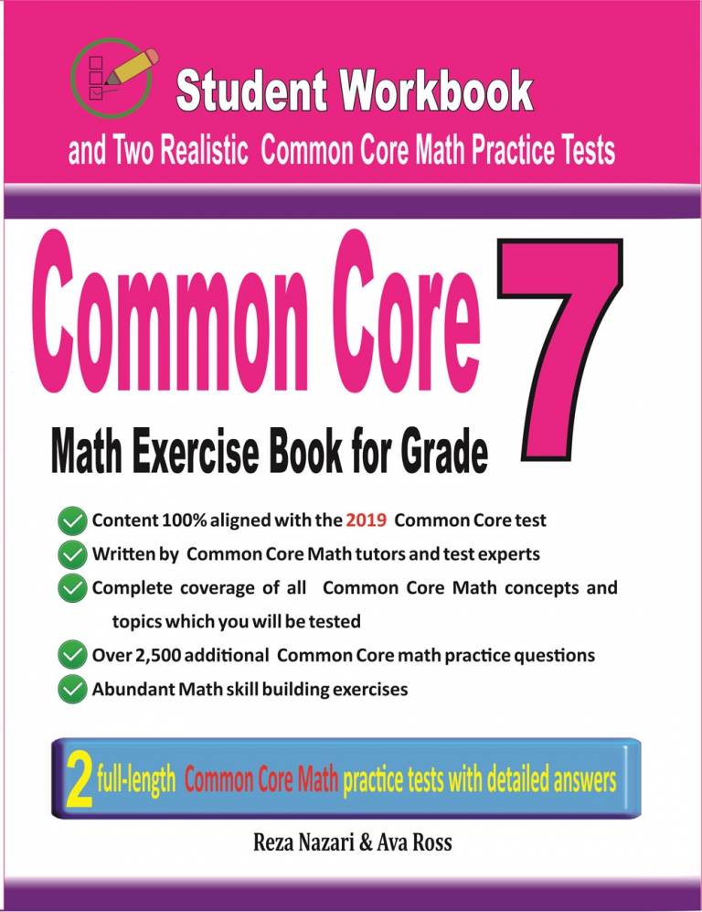 Common Core Math Exercise Book for Grade 7: Student Workbook and Two Realistic Common Core Math Tests cover