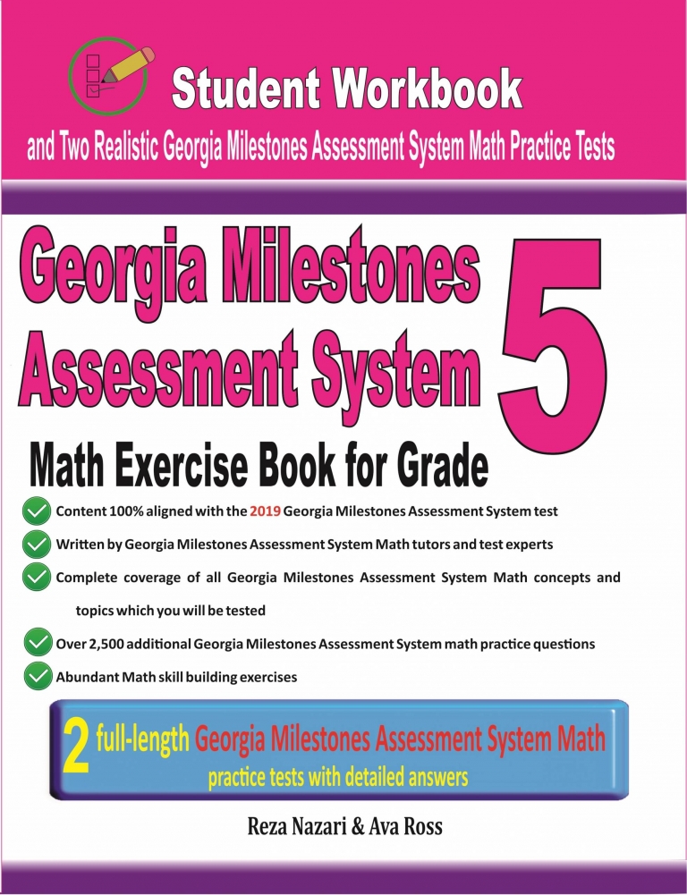 Georgia Milestones Math Exercise Book  for Grade 5: Student Workbook and Two Realistic GMAS Math Tests cover
