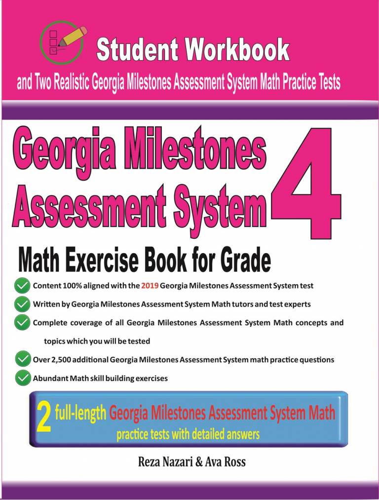 Georgia Milestones Math Exercise Book  for Grade 4: Student Workbook and Two Realistic GMAS Math Tests cover