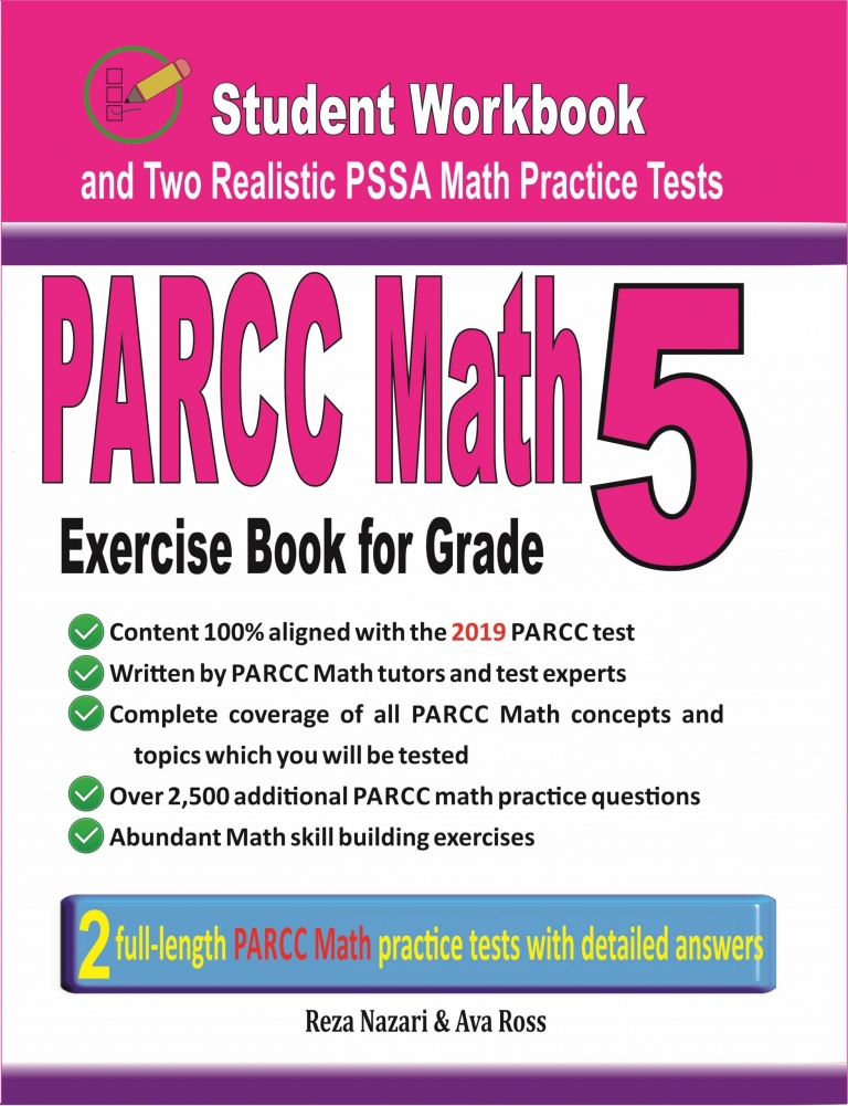 PARCC Math Exercise Book for Grade 5: Student Workbook and Two Realistic PARCC Math Tests cover