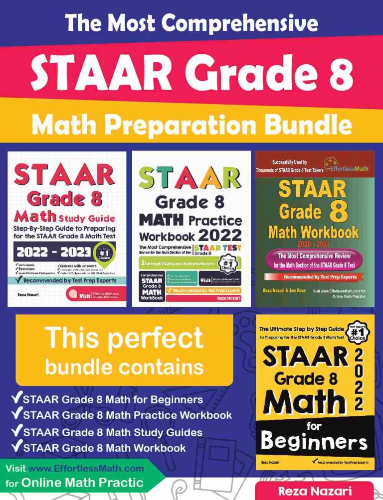 STAAR Grade 8 Math Comprehensive Prep Bundle: A Perfect Resource for STAAR Math Test Takers cover