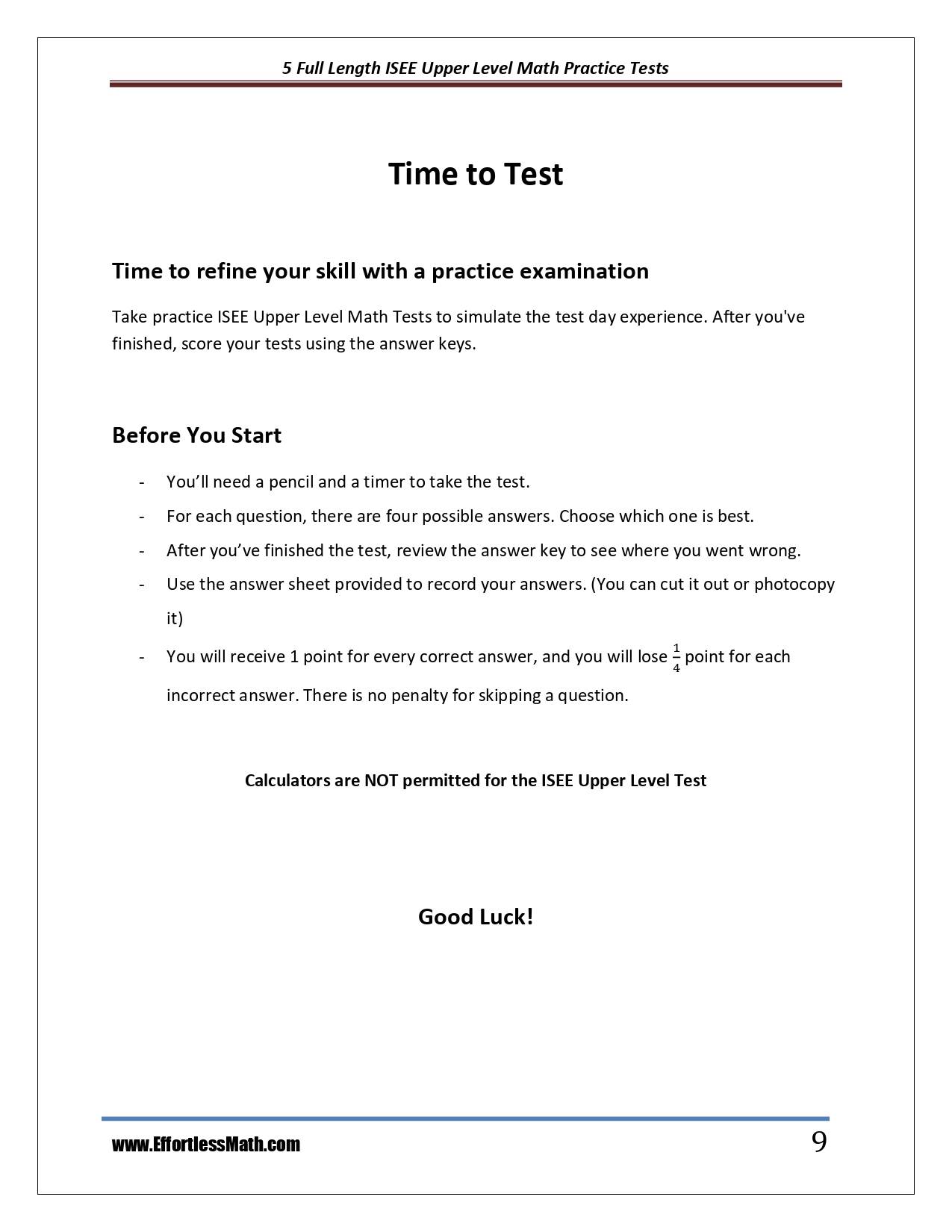 5 Full-Length ISEE Upper Level Math Practice Tests: The Practice You ...
