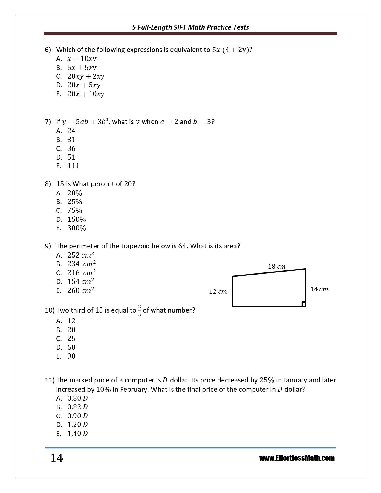 5 FullLength SIFT Math Practice Tests The Practice You Need to Ace