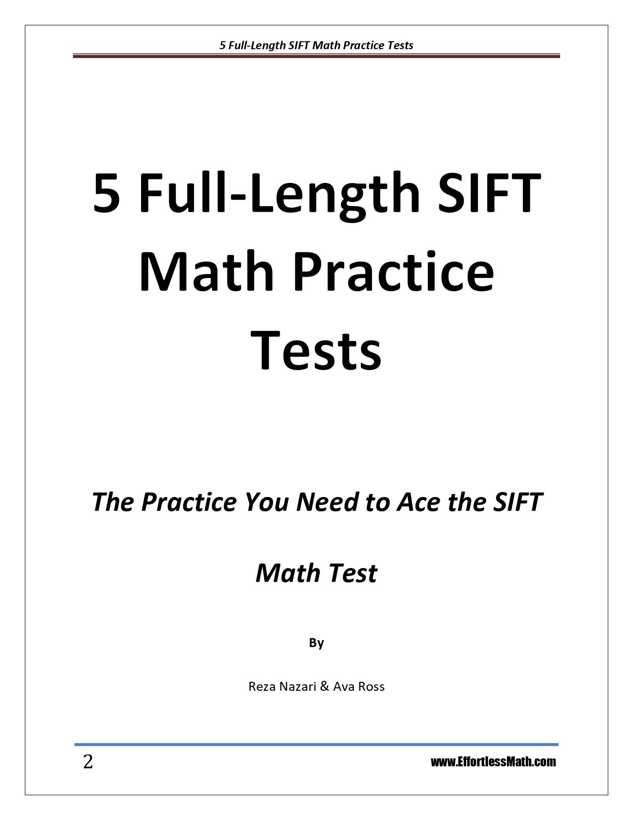 5 FullLength SIFT Math Practice Tests The Practice You Need to Ace