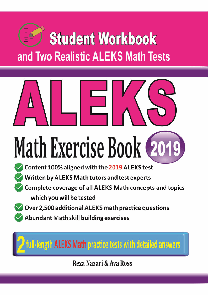 Aleks math exercise book student workbook and two realistic aleks math