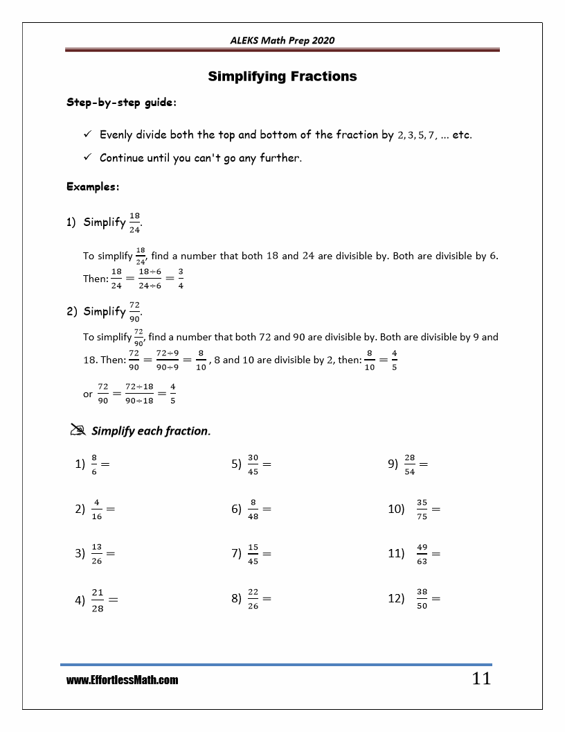 Aleks math prep 2020 a comprehensive review and step by step guide to