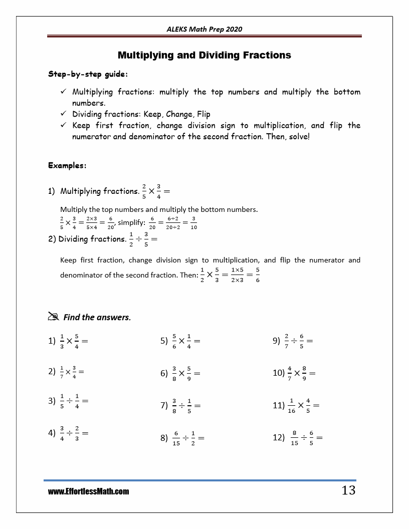 Aleks math prep 2020 a comprehensive review and step by step guide to