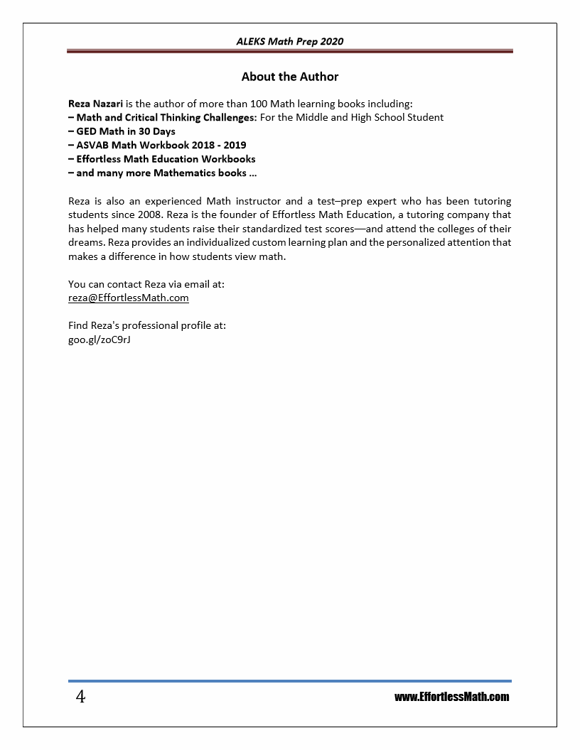 Aleks math prep 2020 a comprehensive review and step by step guide to