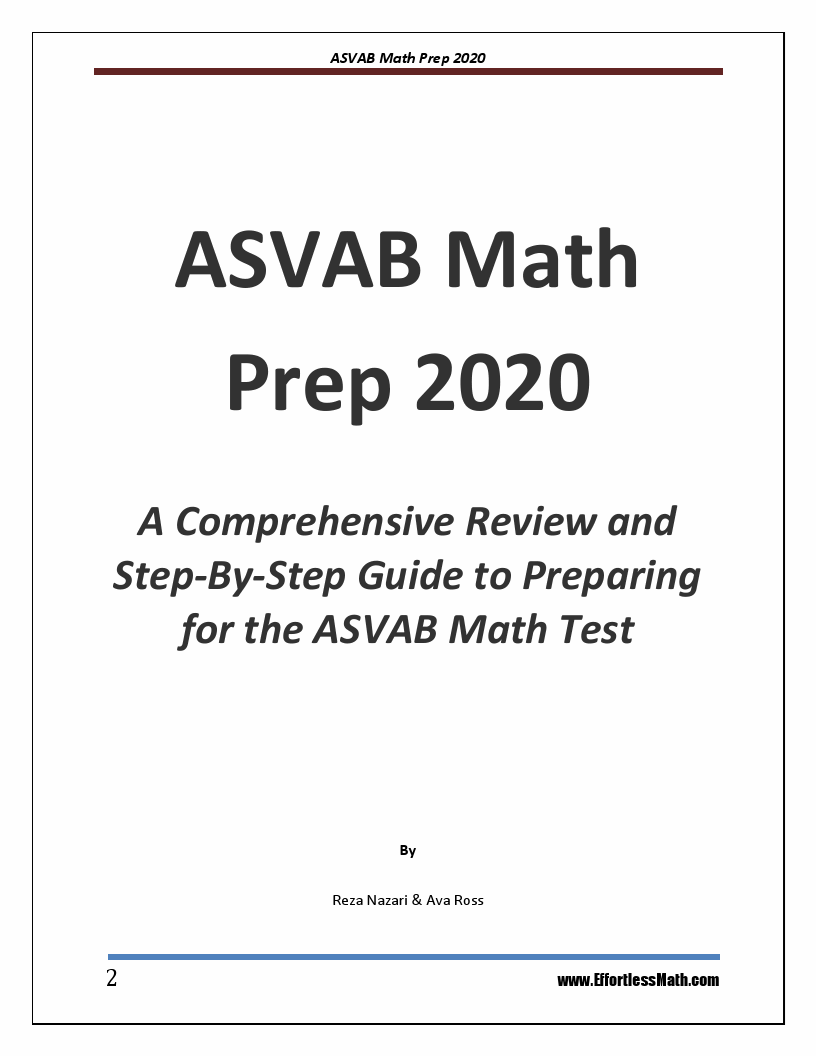 ASVAB Math Prep 2020 A Comprehensive Review and StepByStep Guide to Preparing for the ASVAB