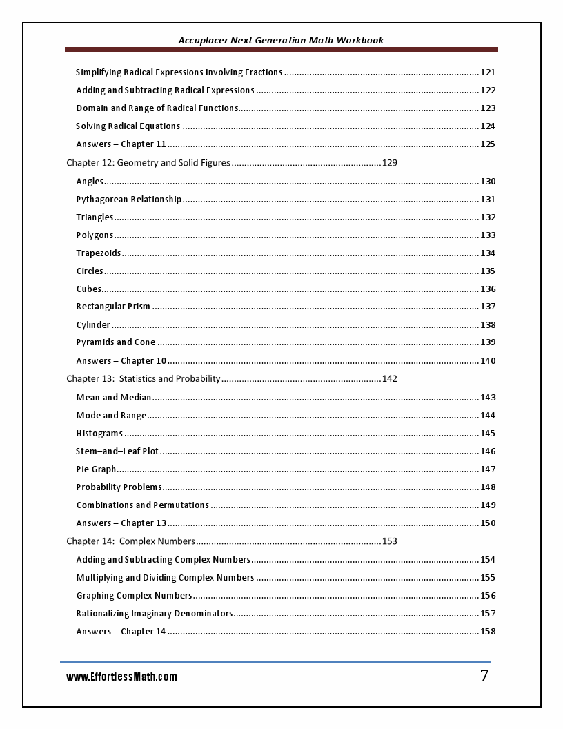 Accuplacer next generation math workbook 2019 2020 extra practice