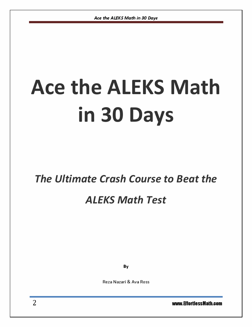 Ace the aleks math in 30 days the ultimate crash course to beat the
