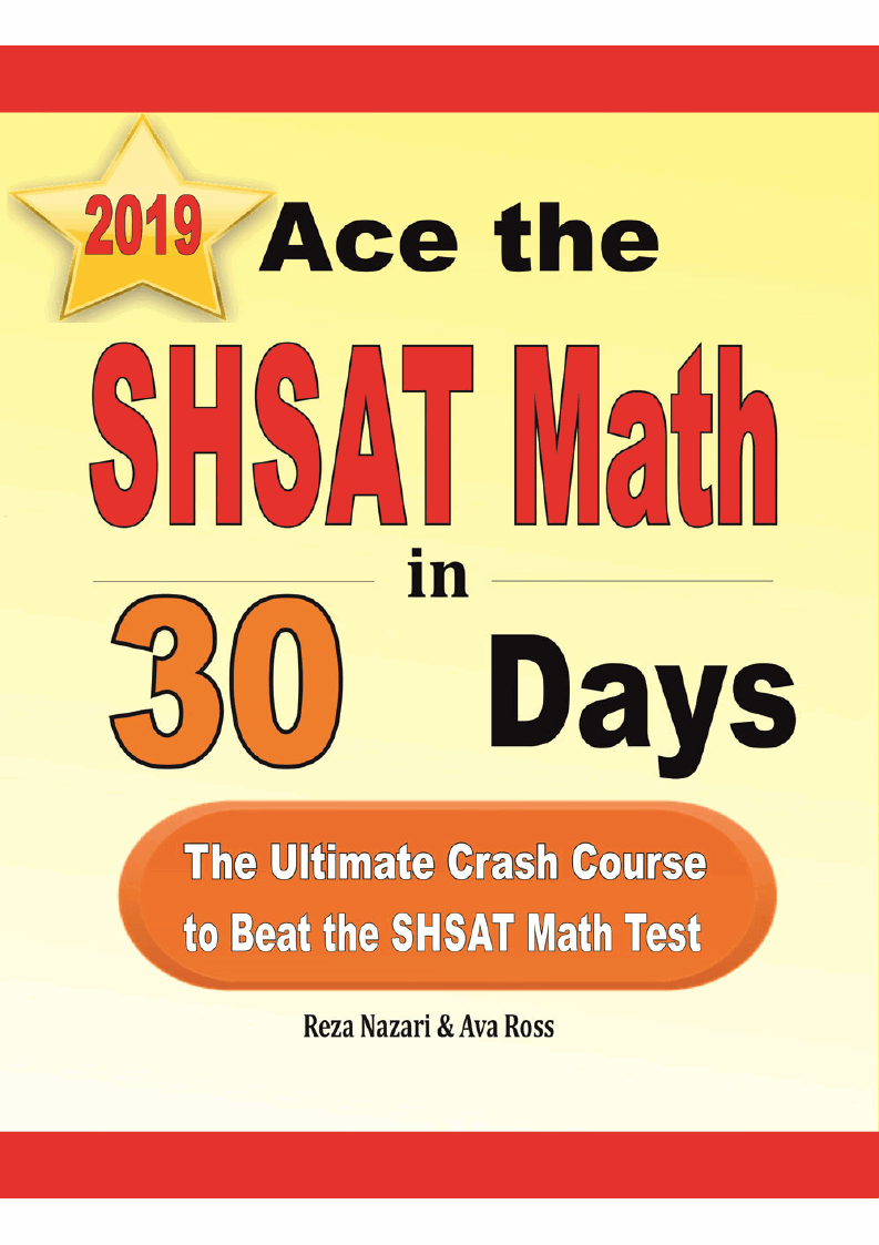 Ace the SHSAT Math in 30 Days The Ultimate Crash Course to Beat the