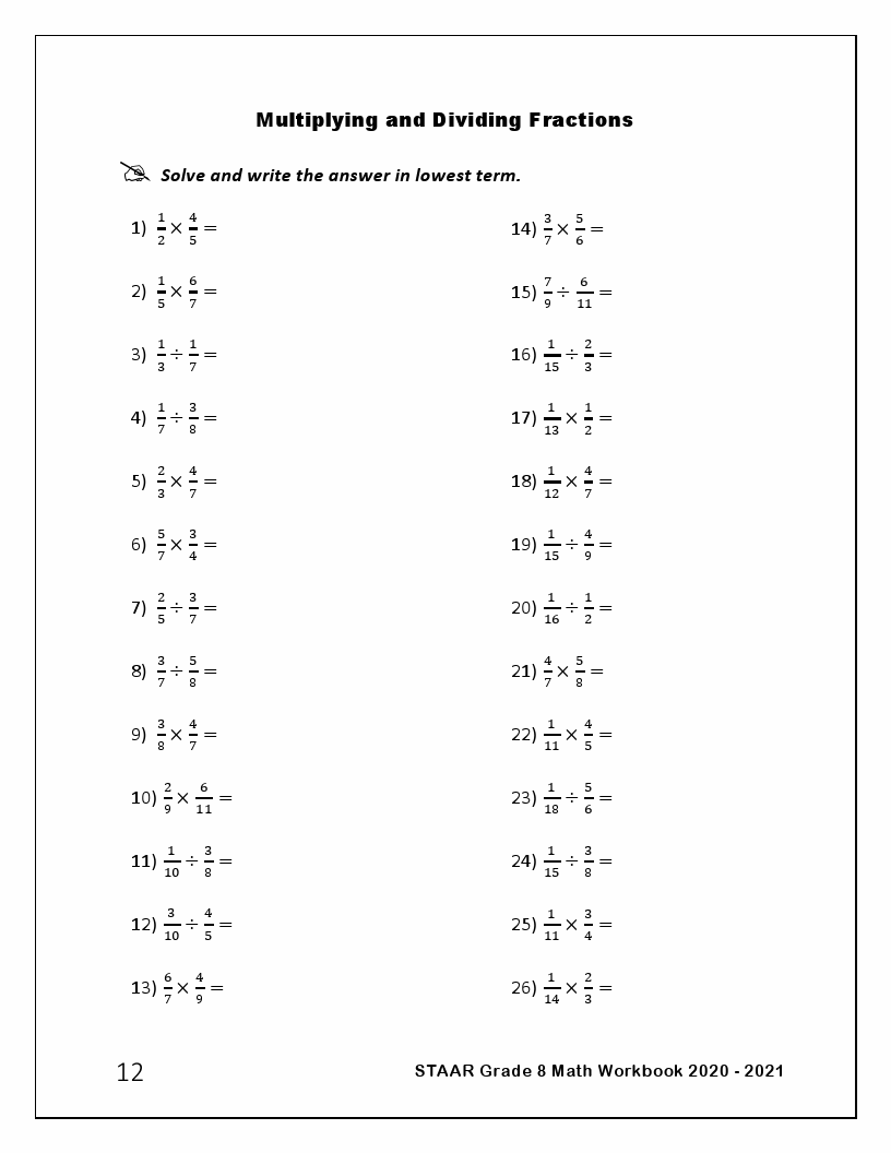 Comprehensive STAAR Grade 8 Math Practice Book 2020 2021 Complete
