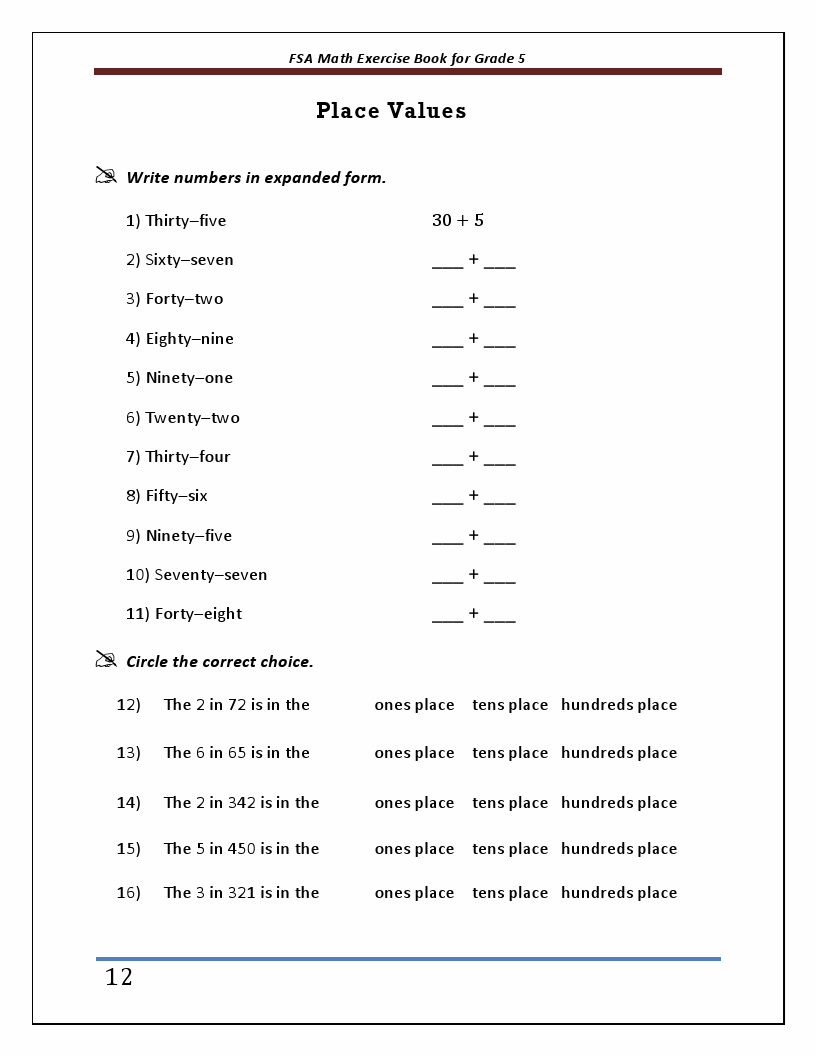 3rd grade fsa math practice worksheets pdf