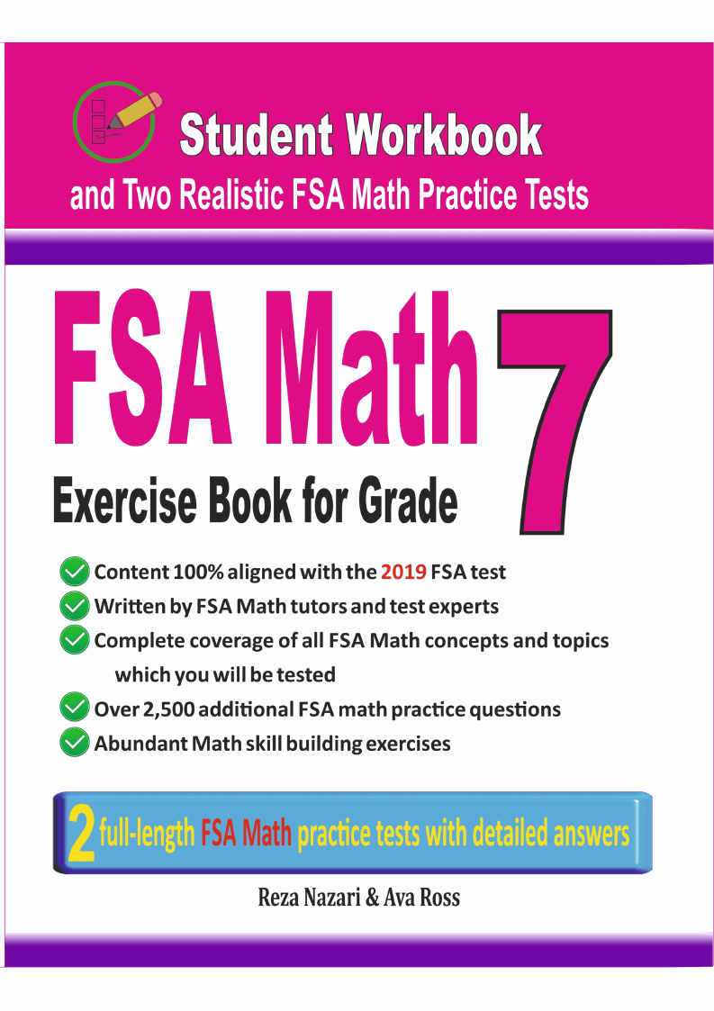 FSA Math Exercise Book for Grade 7 Student Workbook and Two Realistic