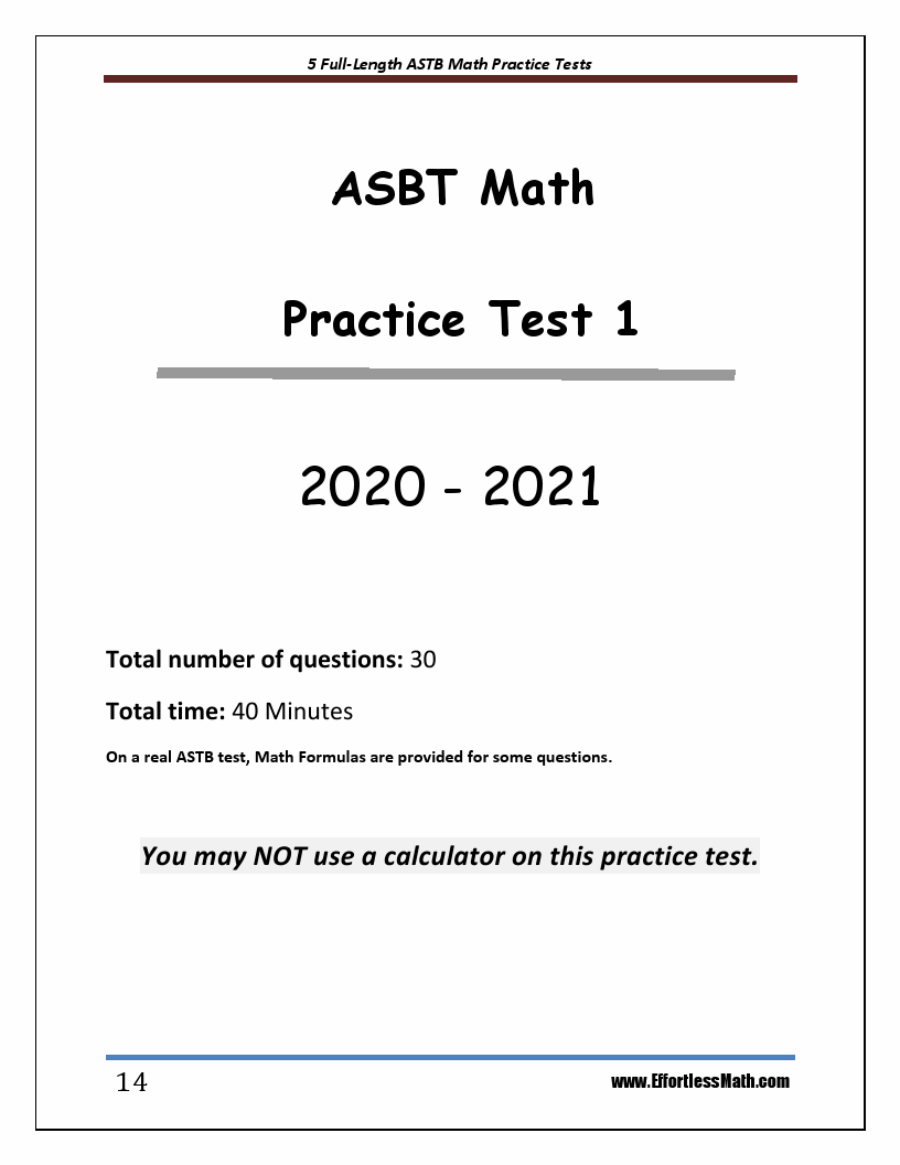 5 Full-Length ASTB Math Practice Tests: The Practice You Need to Ace ...
