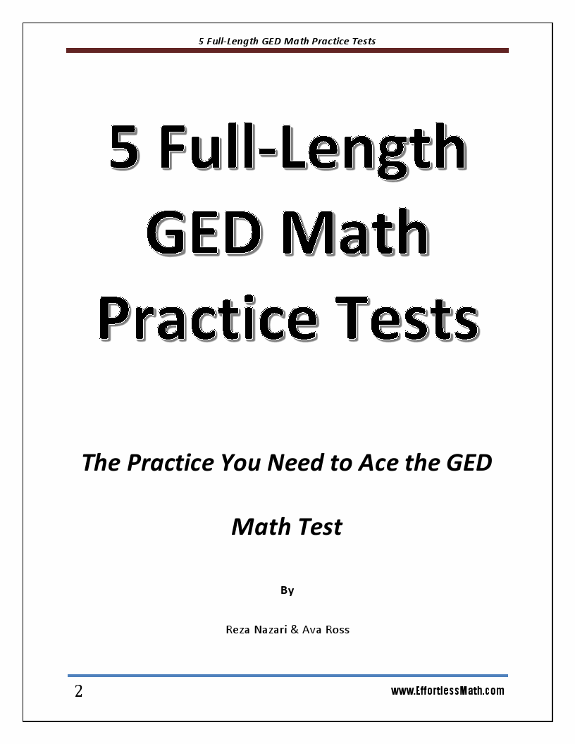 5 FullLength GED Math Practice Tests The Practice You Need to Ace the