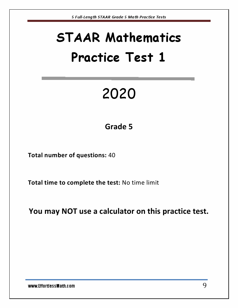 5th Grade Math Staar Chart