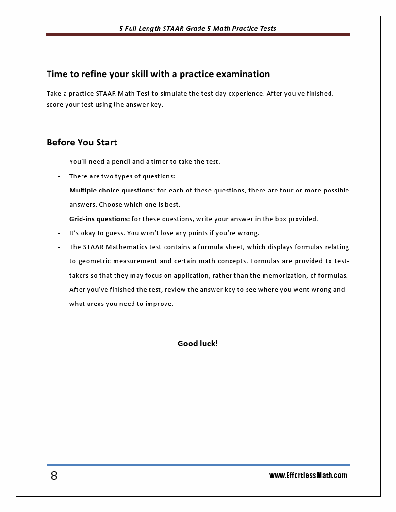 5 Full-Length STAAR Grade 5 Math Practice Tests: The Practice You Need ...