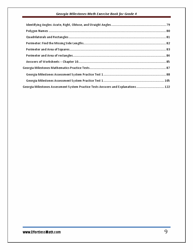 Georgia Grade 4 Math Standards Worksheets