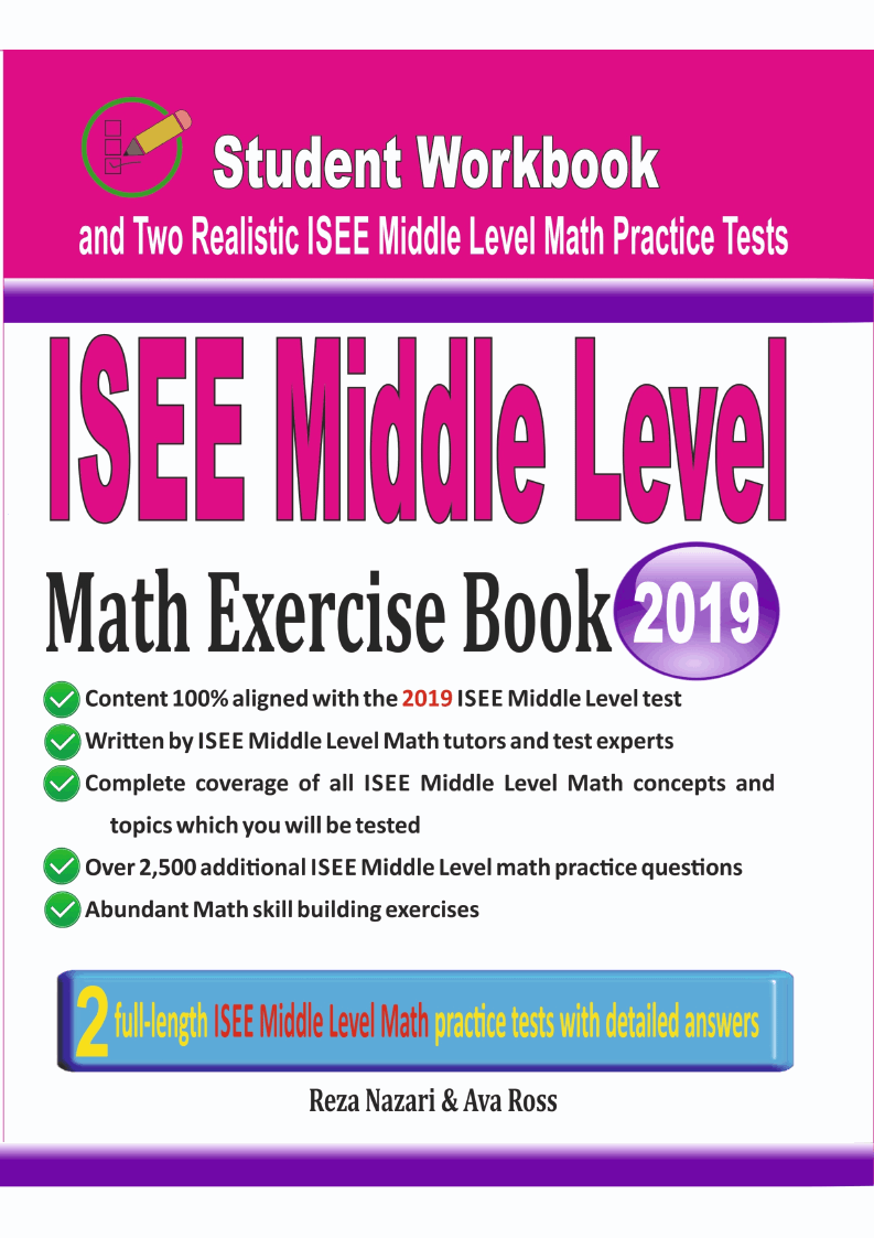 Isee middle level math exercise book student workbook and two