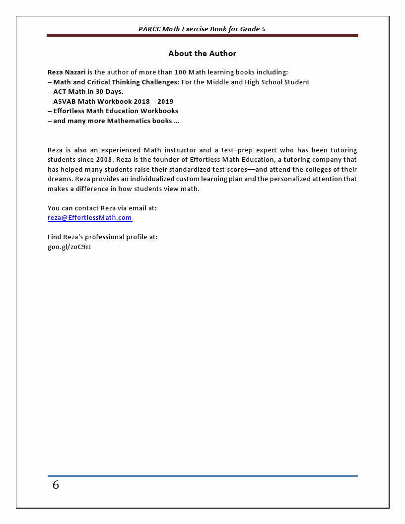 PARCC Math Exercise Book for Grade 5: Student Workbook and Two ...