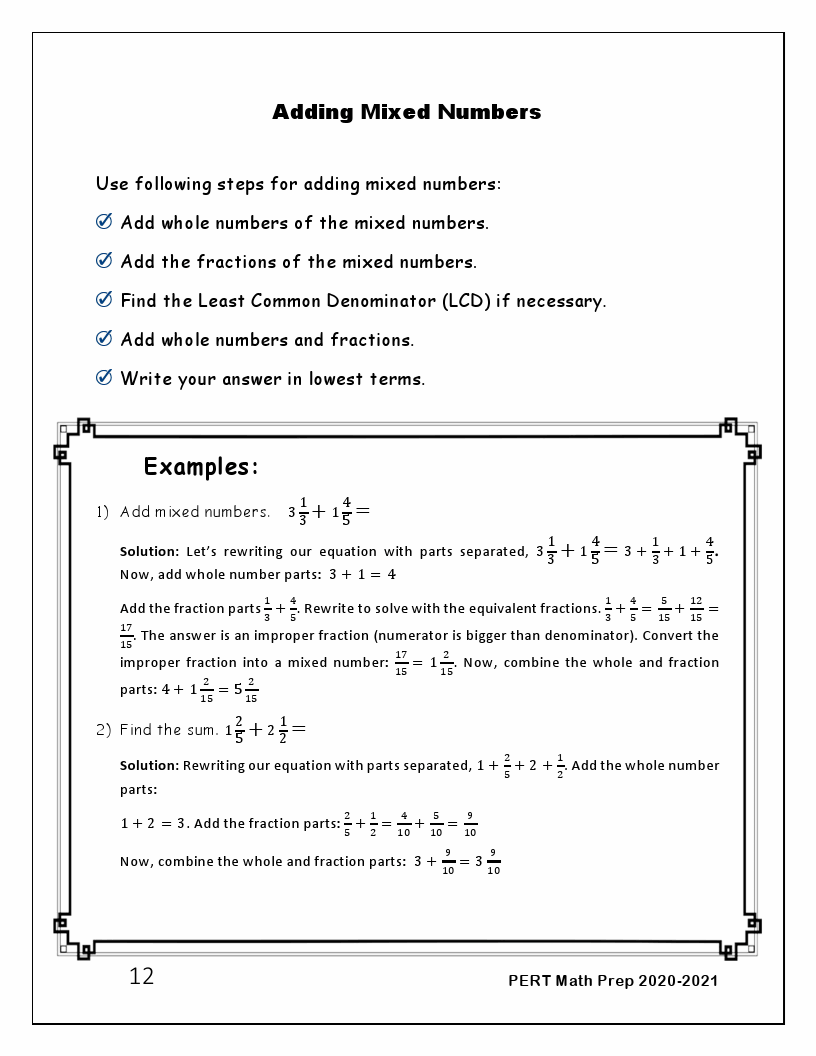 PERT Math Prep 20202021 The Most Comprehensive Review and Ultimate