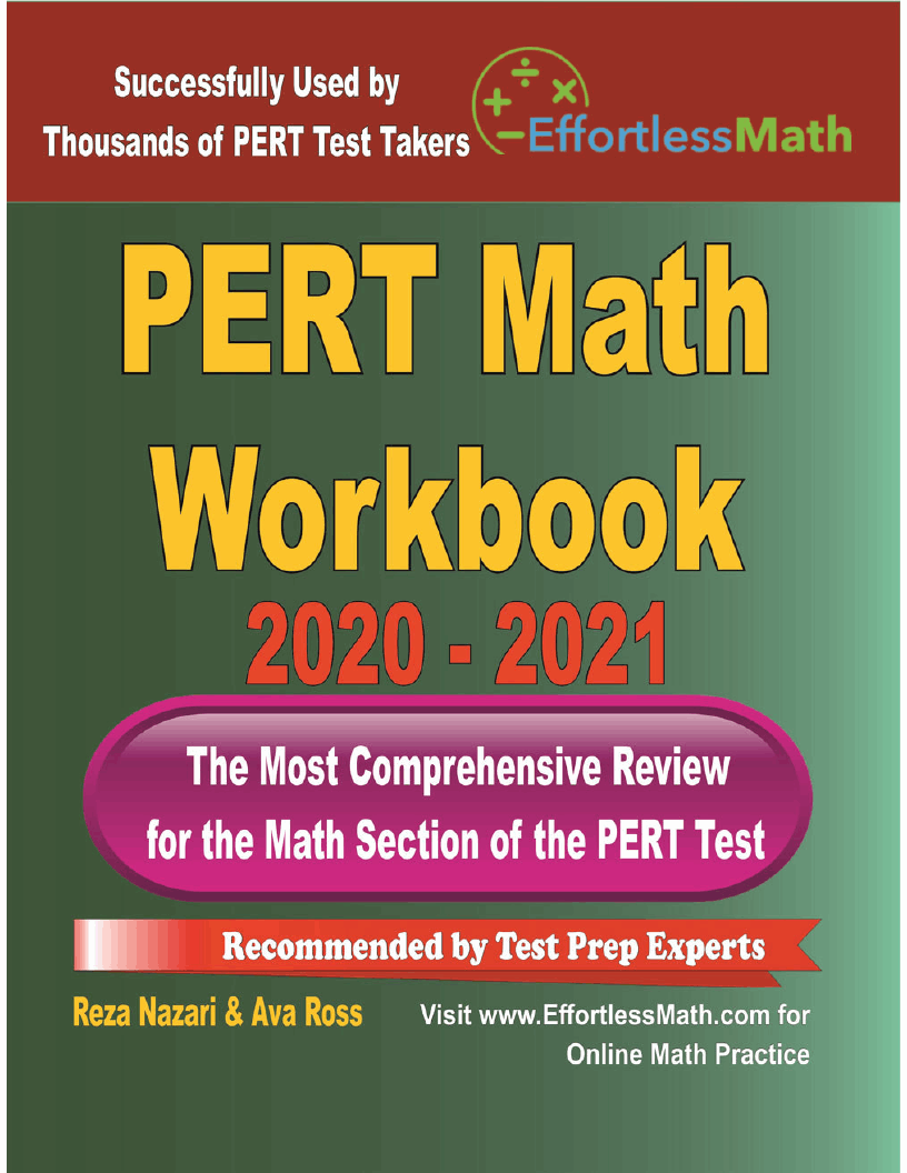 PERT Math Workbook 2020 2021 The Most Comprehensive Review for the
