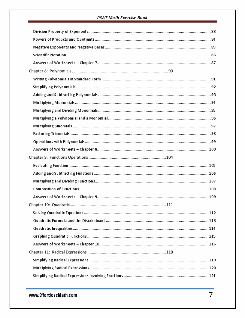 PSAT Math Exercise Book: Workbook and Two | Effortless Math