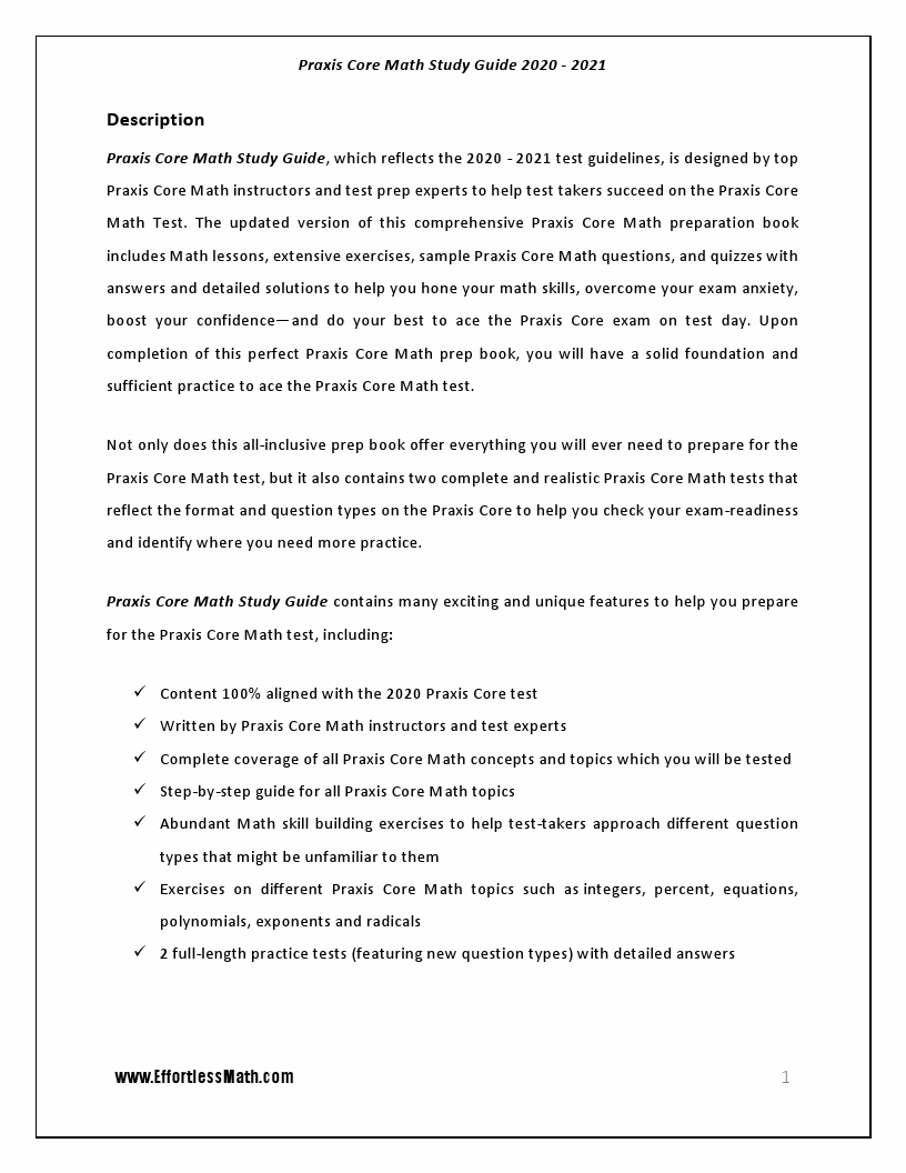 Praxis core math study guide 2020 2021 a comprehensive review and