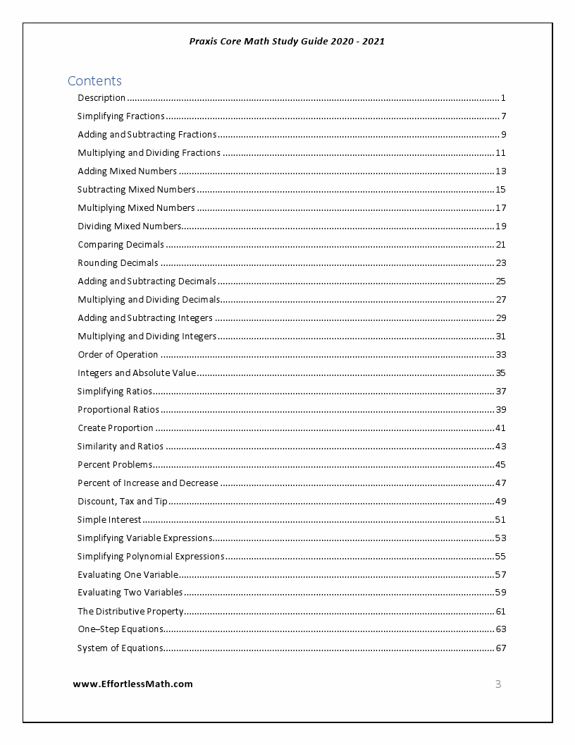 Praxis core math study guide 2020 2021 a comprehensive review and