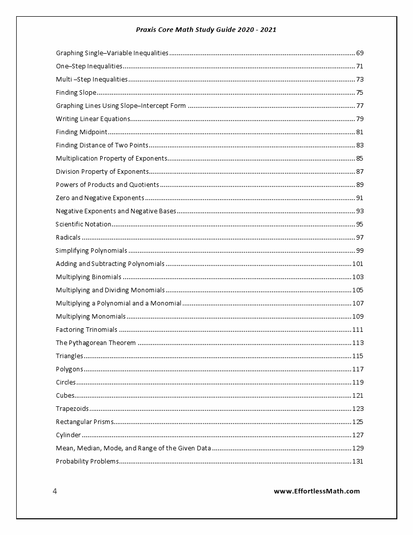Praxis core math study guide 2020 2021 a comprehensive review and