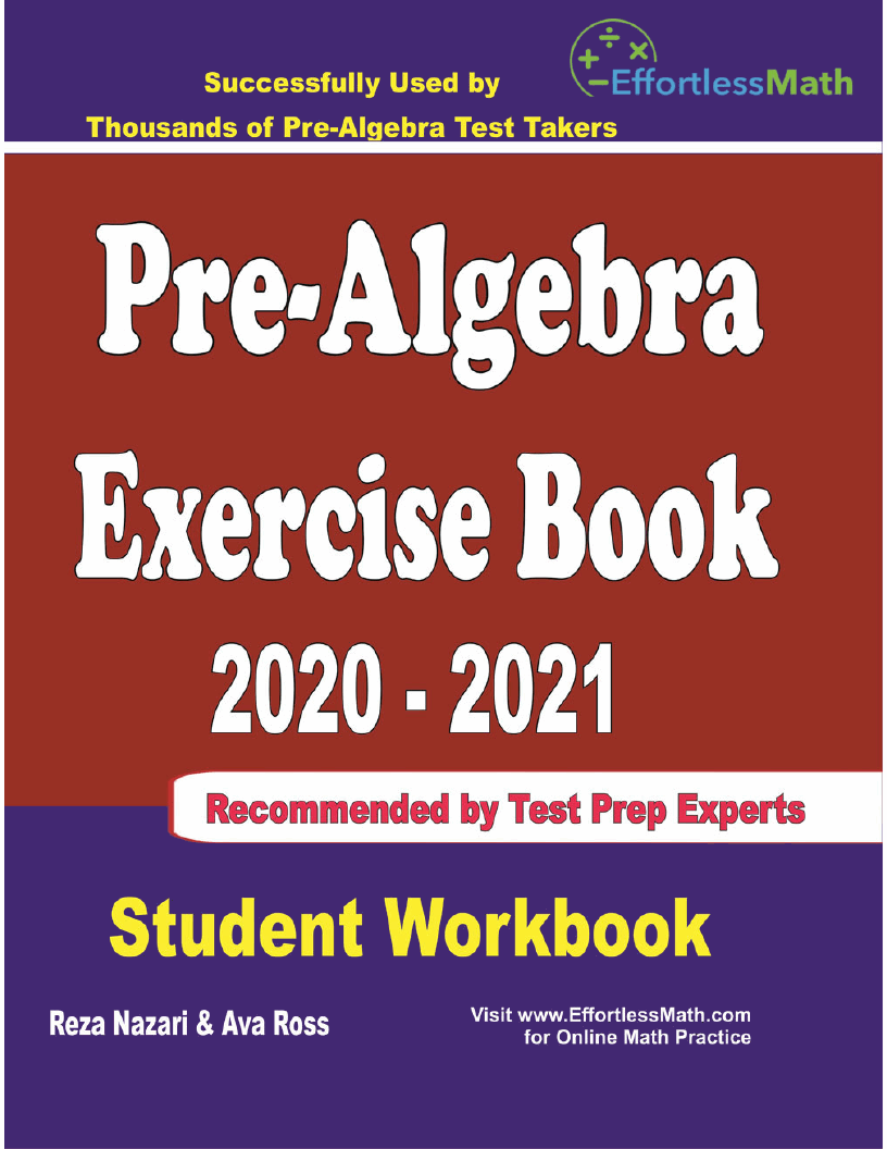 Pre algebra exercise book 2020 2021 student workbook effortless math