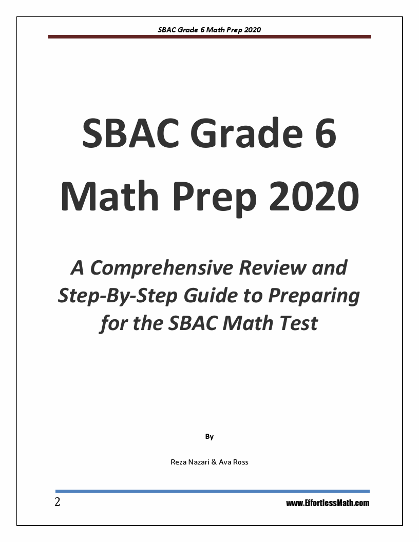 SBAC Grade 6 Math Prep 2020: A Comprehensive Review and Step-By-Step ...