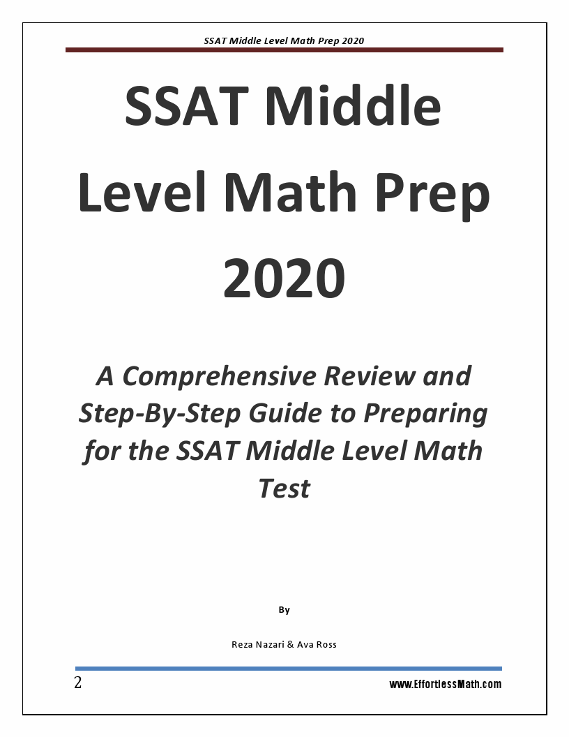 SSAT Middle Level Math Prep 2020: A Comprehensive Review and Step-By ...