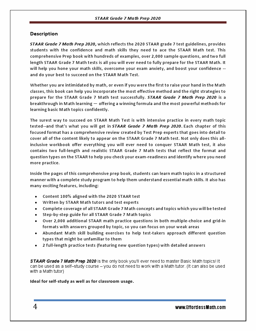 STAAR Grade 7 Math Prep 2020: A Comprehensive Review and Step-By-Step ...