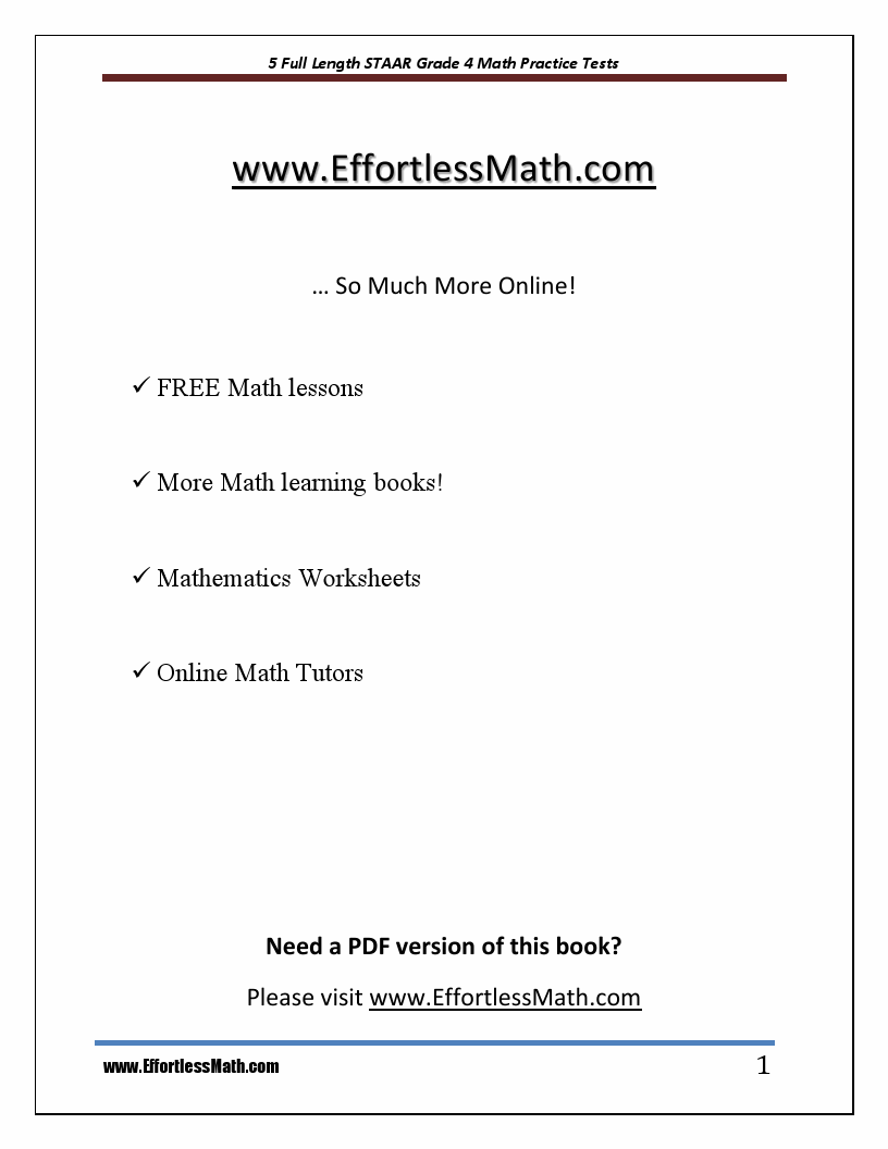 5 Full-Length STAAR Grade 4 Math Practice Tests: The Practice You Need ...