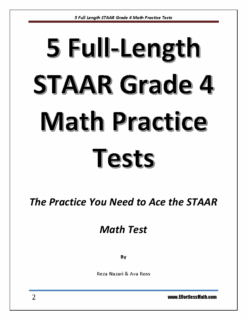 5 FullLength STAAR Grade 4 Math Practice Tests The Practice You Need