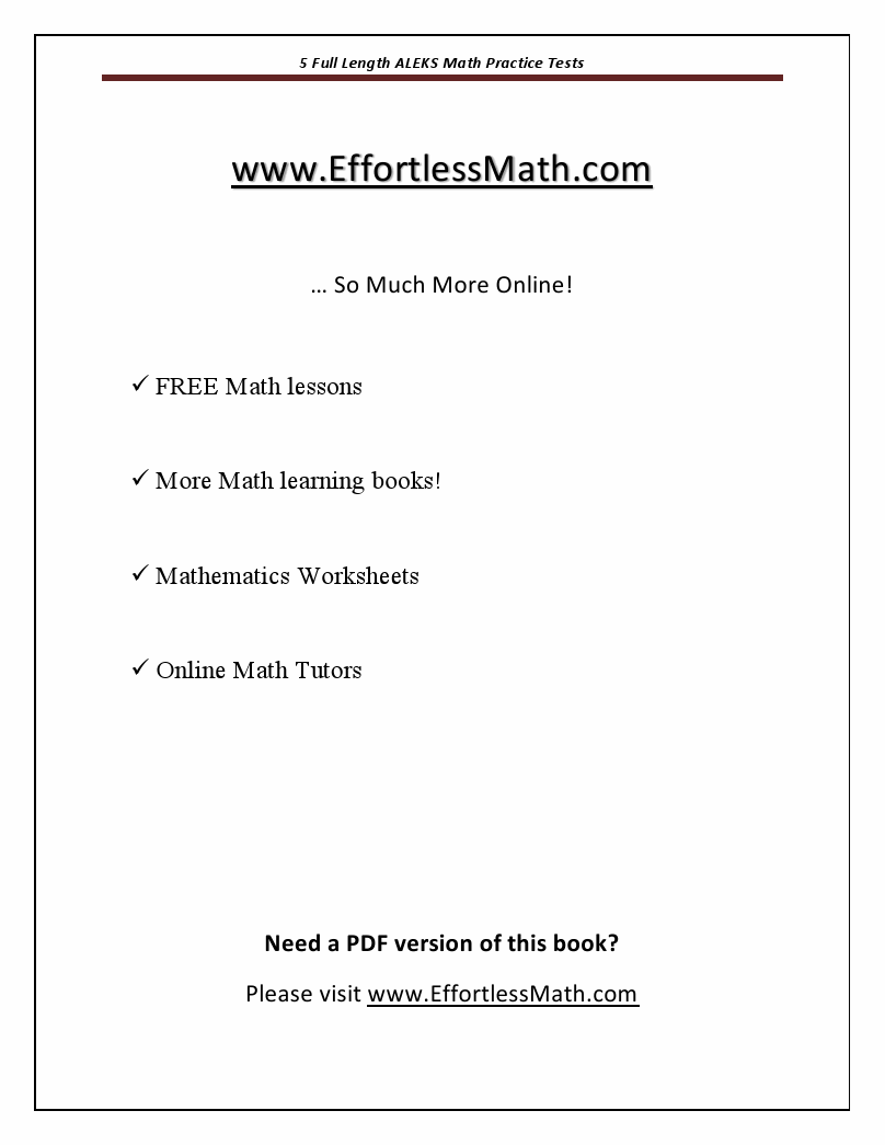 5 full length aleks math practice tests the practice you need to ace