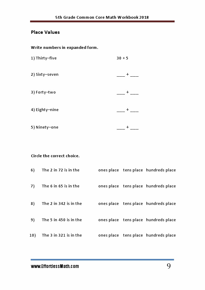 5th Grade Common Core Math Workbook: The Most Comprehensive Review for ...