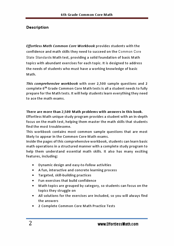 Grade 6 Common Core Math Workbook: Review | Effortless Math
