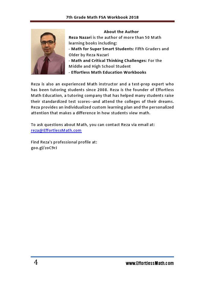 7th Grade FSA Math Workbook 2018: The Most Comprehensive Review for the