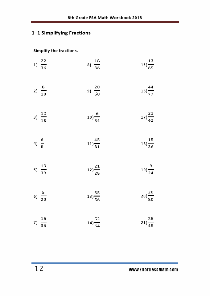 8th Grade FSA Math Workbook 2018 The Most Comprehensive Review For The 