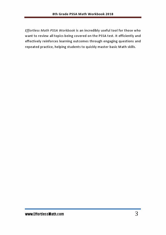 Grade 8 PSSA Math Workbook : Review for the | Effortless Math