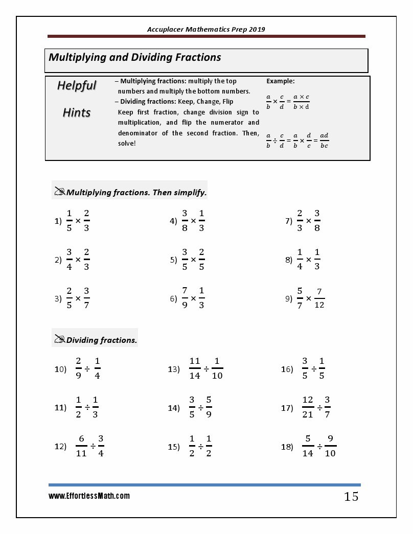 Accuplacer math practice test and study guide printable - portsap