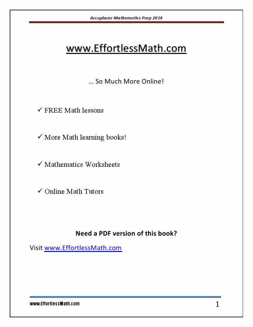 ACCUPLACER Mathematics Prep 2019 A Comprehensive Review And Ultimate Accuplacer mathematics prep 2019 a comprehensive review and ultimate
