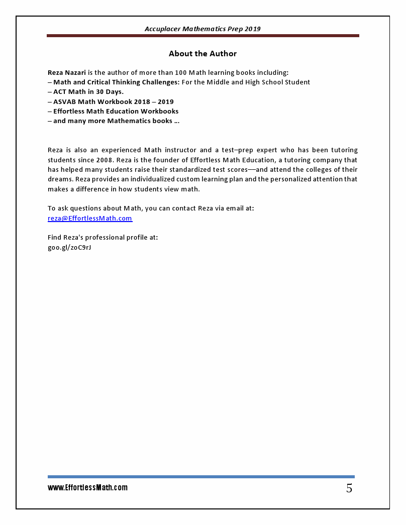 ACCUPLACER Math Prep : A Comprehensive | Effortless Math