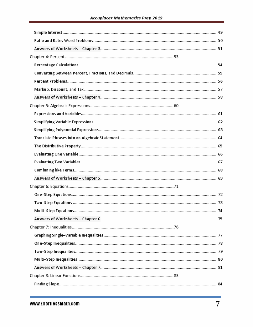 ACCUPLACER Mathematics Prep 2019: A Comprehensive Review and Ultimate ...
