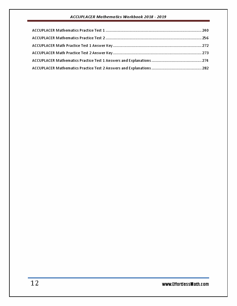 ACCUPLACER Math Workbook - : A Comprehensive | Effortless Math